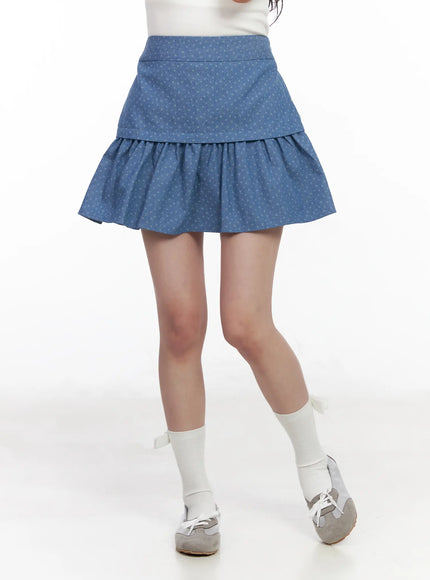 floral-pattern-flare-mini-skirt-cm527