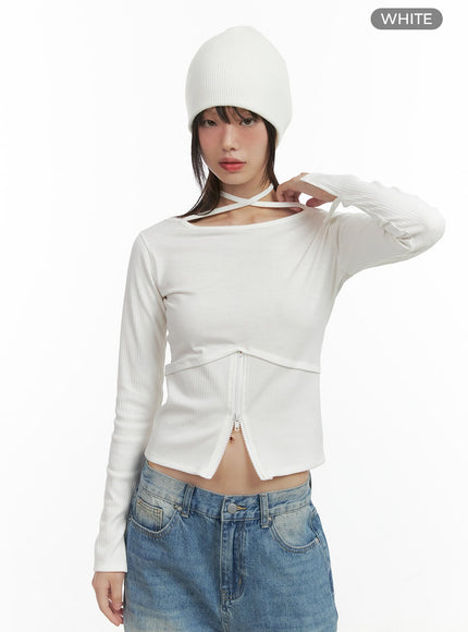 halter-strap-zip-up-cropped-top-co410