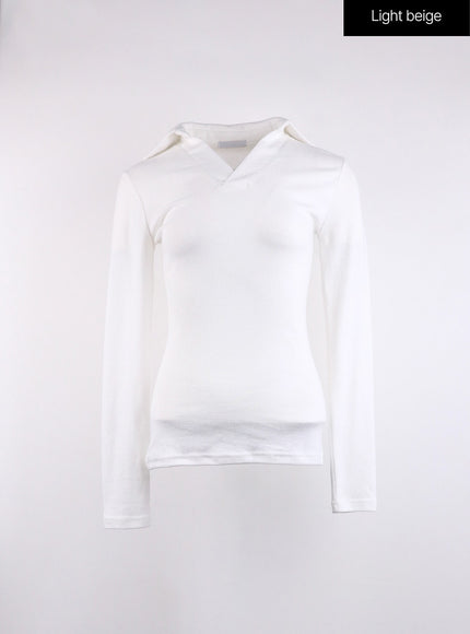 v-neck-collar-long-sleeve-tee-cj419