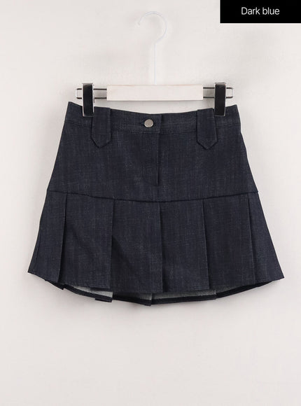 pleated-denim-mini-skirt-cj415