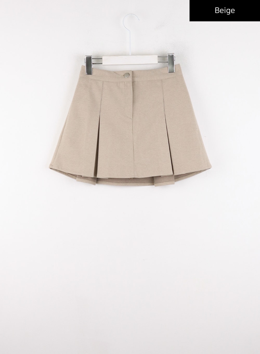 fleece-pleated-mini-skirt-cd304 / Beige
