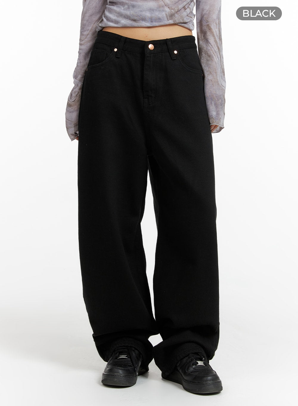 cotton-baggy-trousers-cf420 / Black