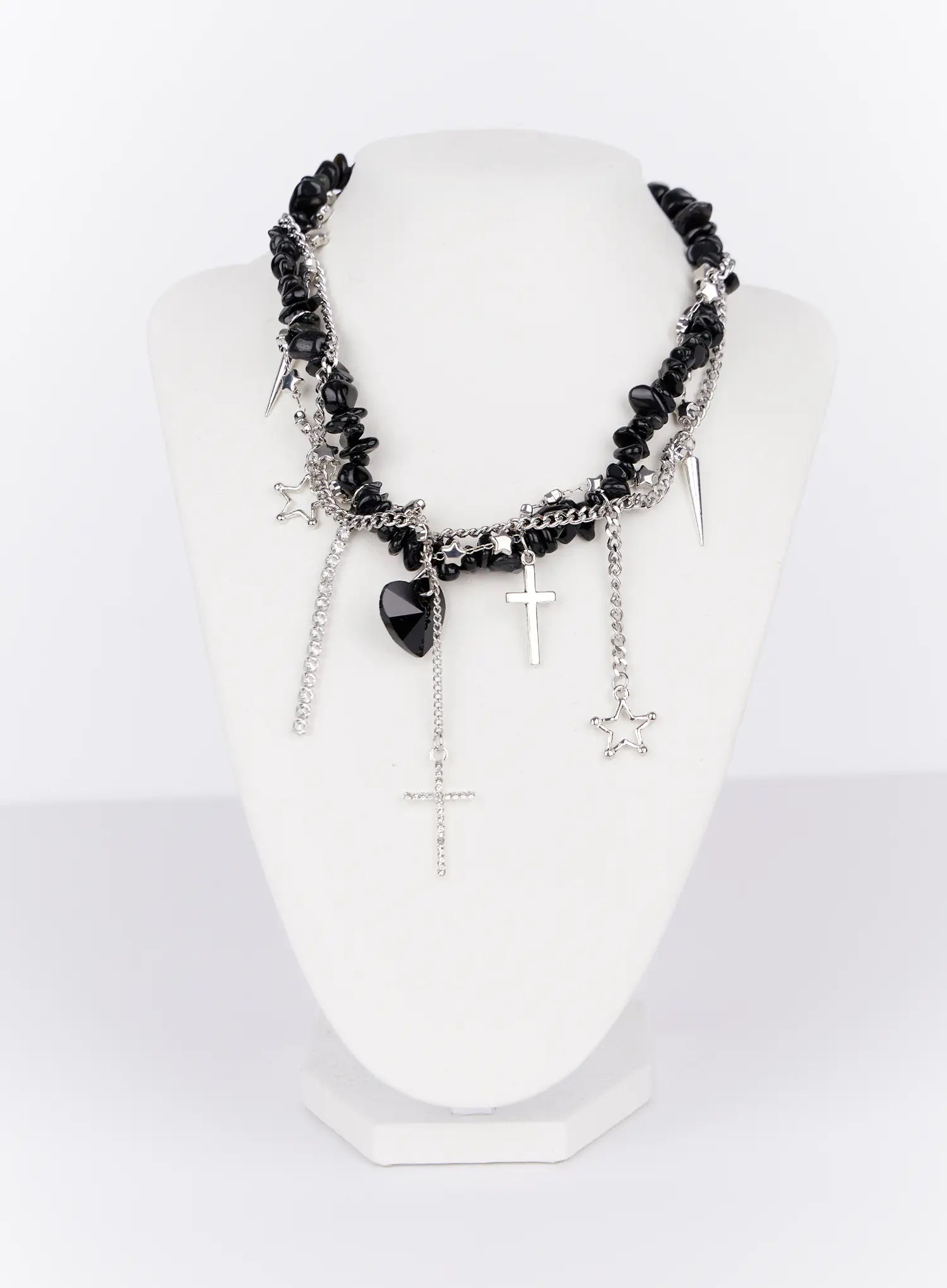 midnight-layered-necklace-io527 / Black
