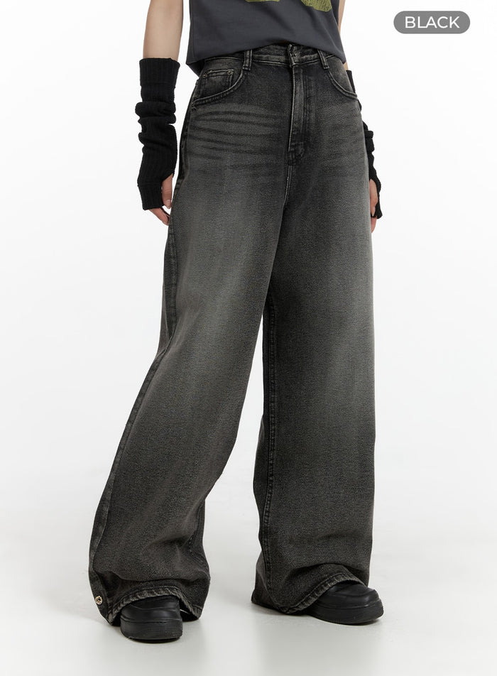 snap-button-denim-jeans-cm405 / Black