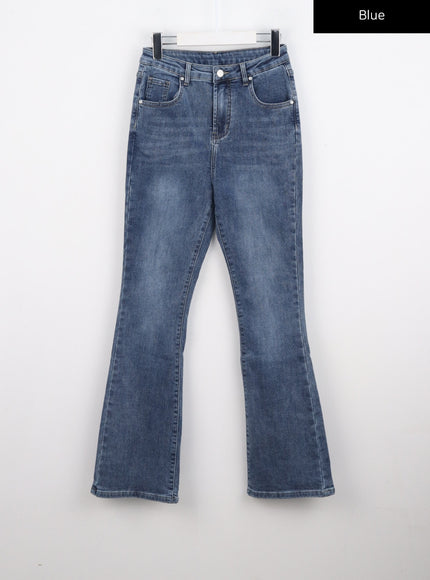 fleeced-bootcut-cotton-pants-co327 / Blue