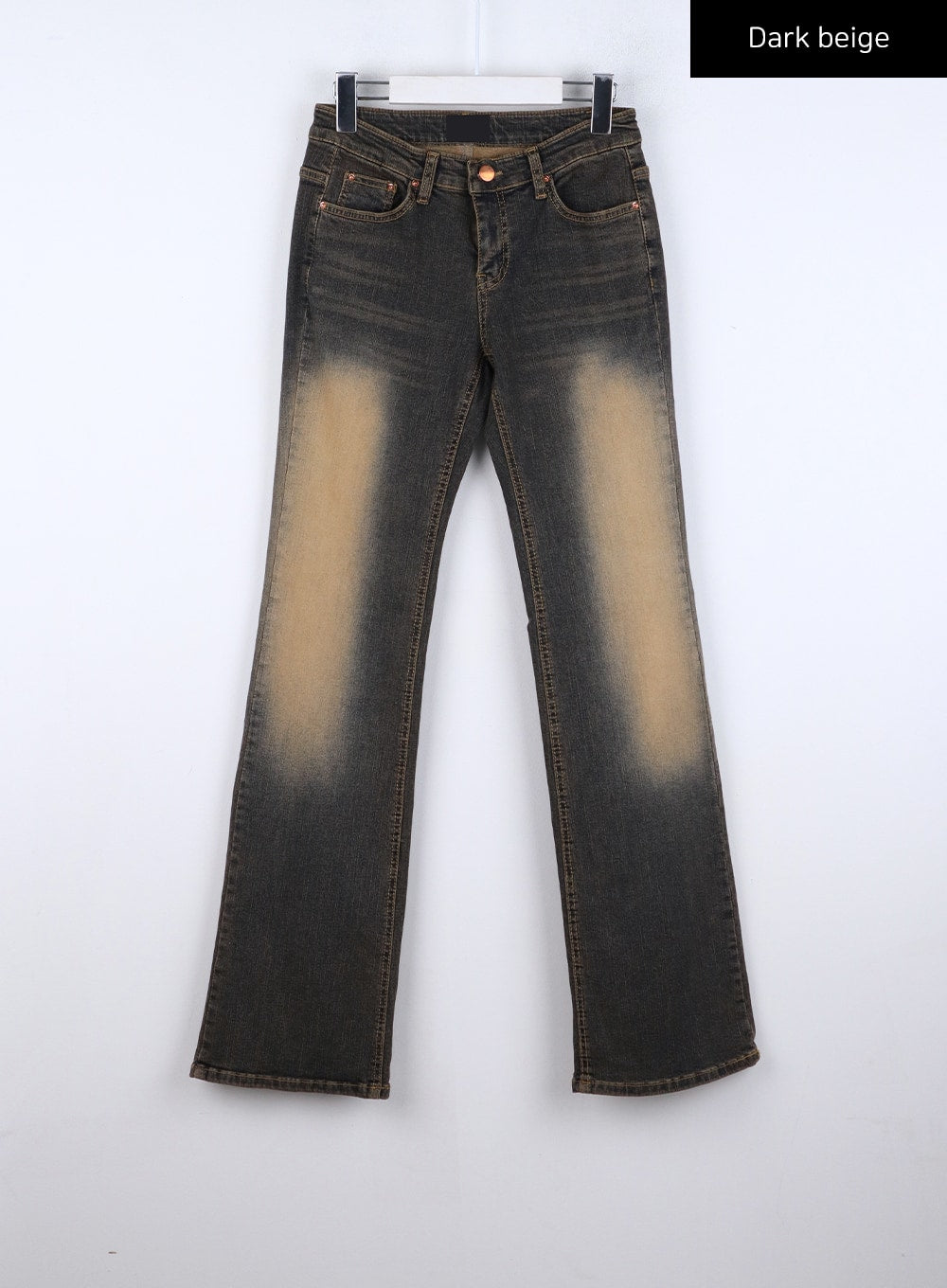 Bootcut Washed Jeans CO325 in Dark beige, size L