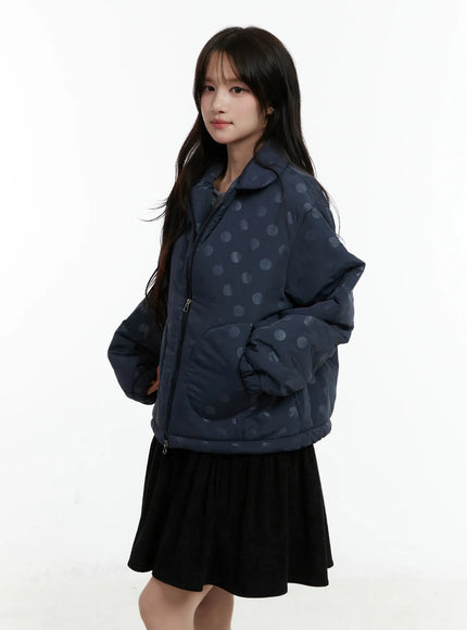 polka-dot-bomber-jacket-cd514 / Dark blue