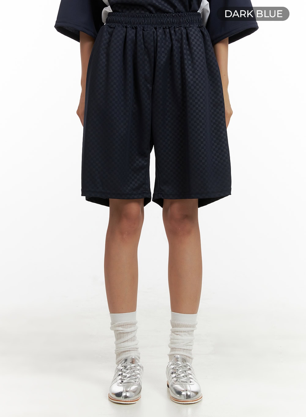 mesh-oversized-shorts-cu414 / Dark blue