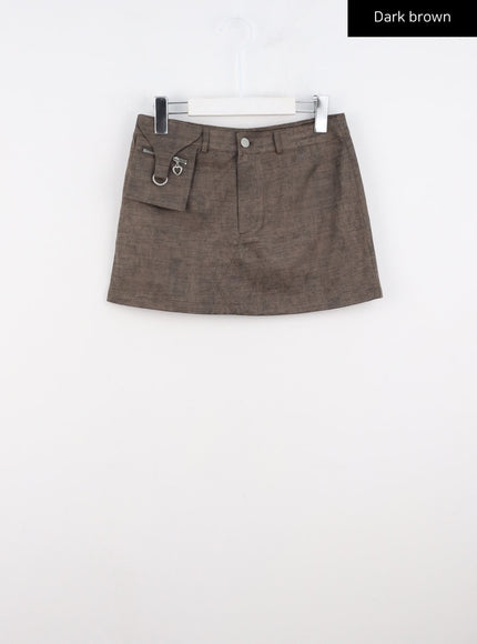 slim-pocketed-mini-skirt-co318 / Dark brown