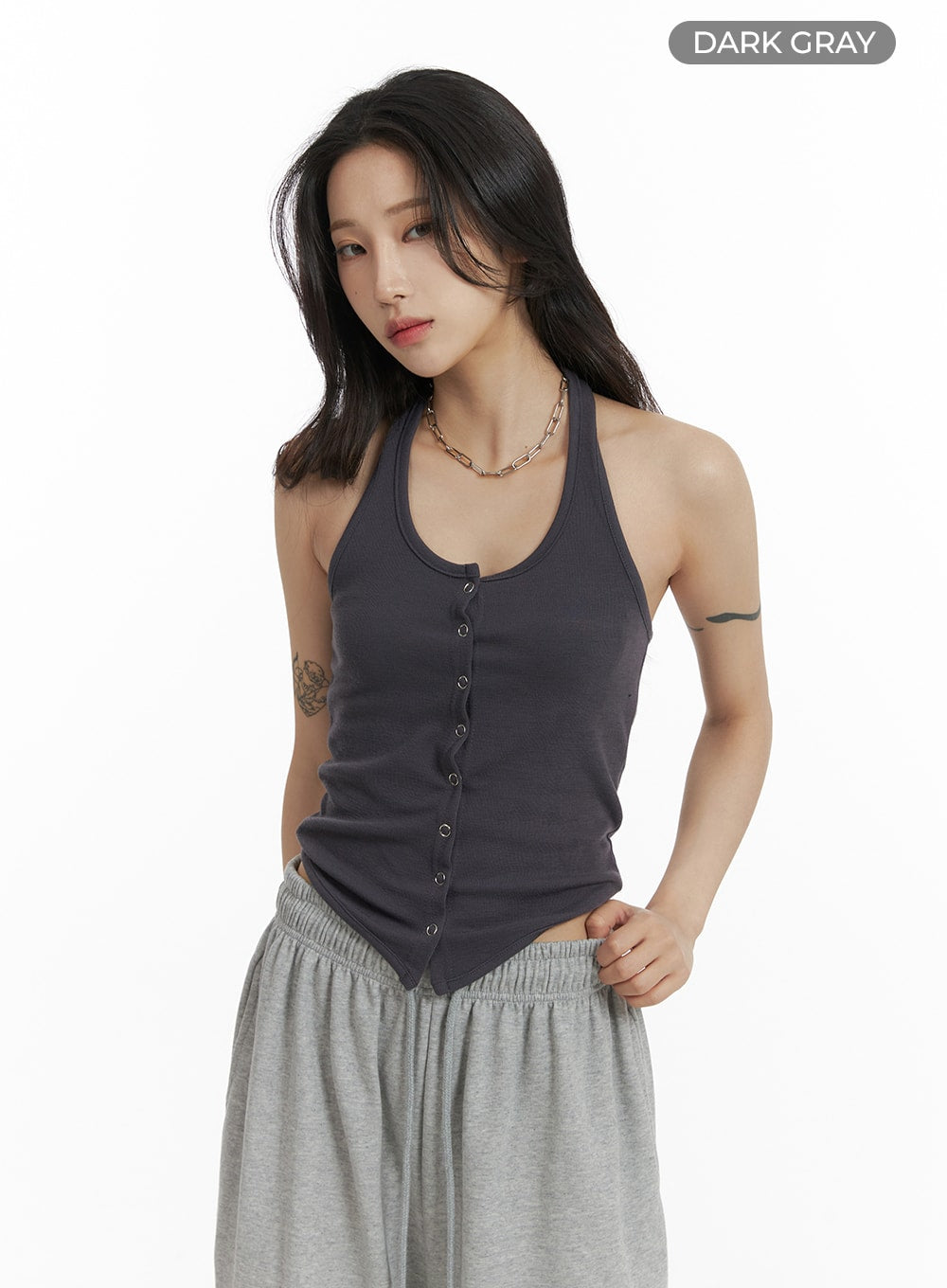 Dark gray tank tops