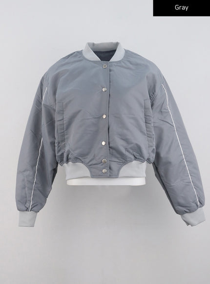 round-neck-bomber-jacket-cd301 / Gray