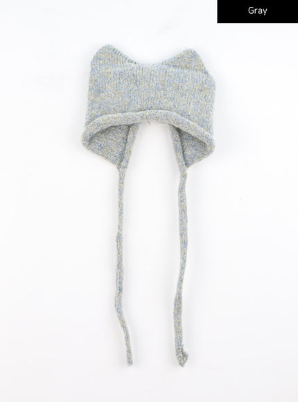 cat-knitted-hat-co327 / Gray