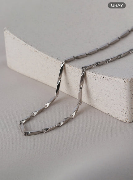 cut-chain-bold-necklace-il403 / Gray