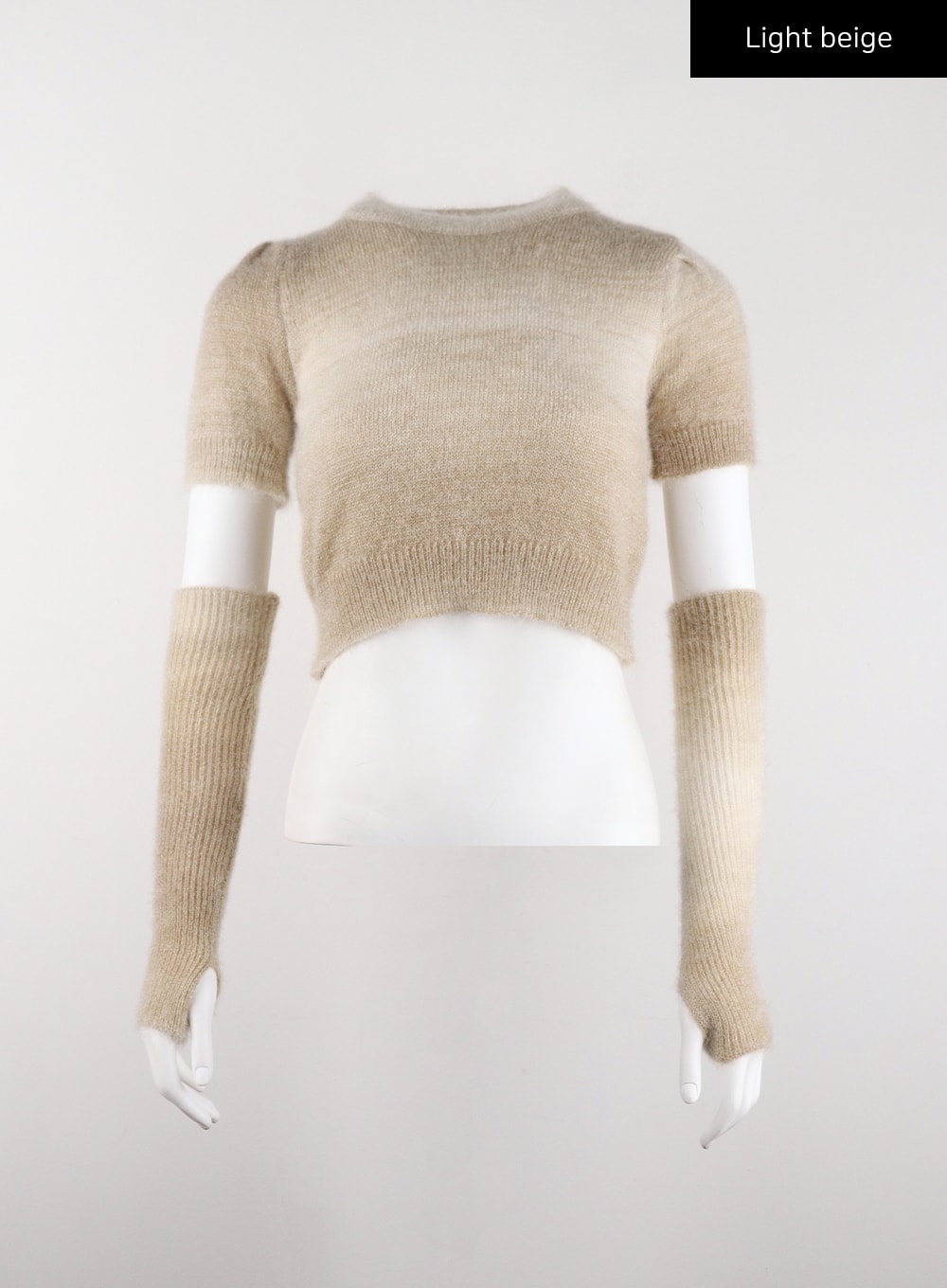 soft-crop-sweater-with-hand-warmers-cd318 / Light beige