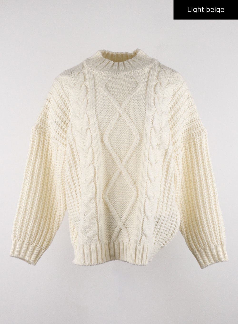 oversized-cable-knit-sweater-unisex-cd321 / Light beige