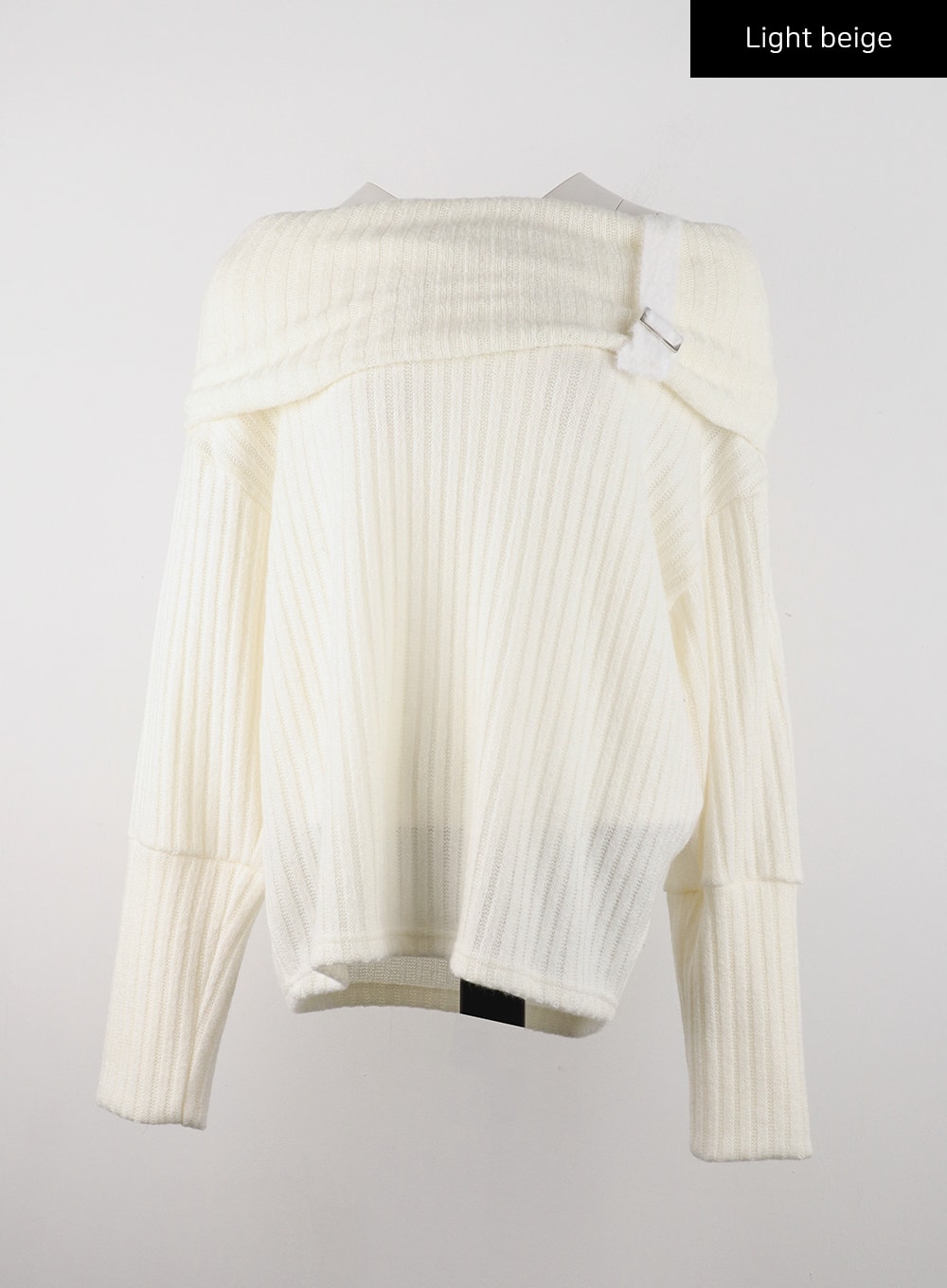 Off-Shoulder Buckle Knit Sweater CD322