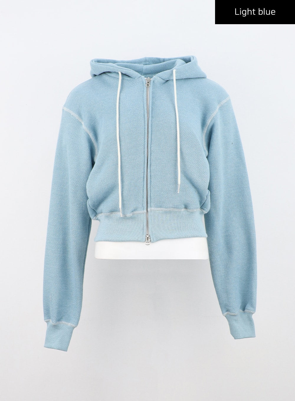 Basic Two-Way Zip-Up Hoodie Jacket Cn306 - Gray S/M