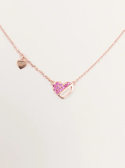 acc-boho-heart-necklace-kc1008 / Pink