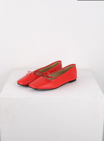 single-band-bowknot-ballet-mary-jane-flats-od326 / Red