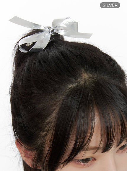 big-ribbon-hair-pin-is413 / Silver