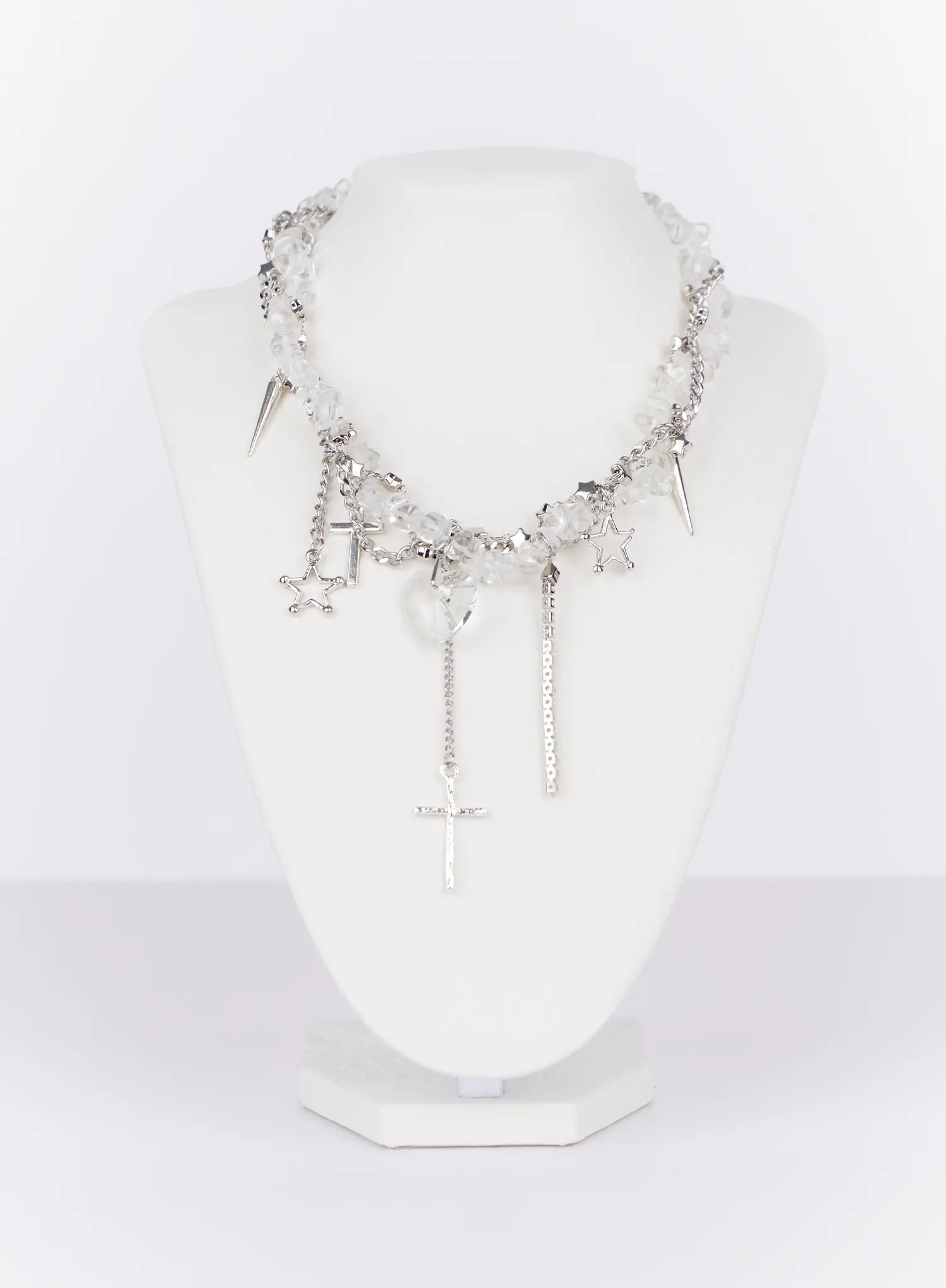 bold-drop-chain-necklace-io527 / Silver