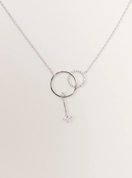 acc-duo-halo-link-necklace-kc1008 / Silver