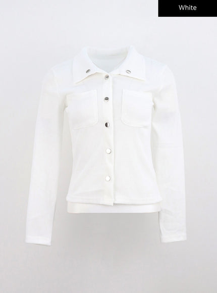 buttoned-collar-t-shirt-co330 / White