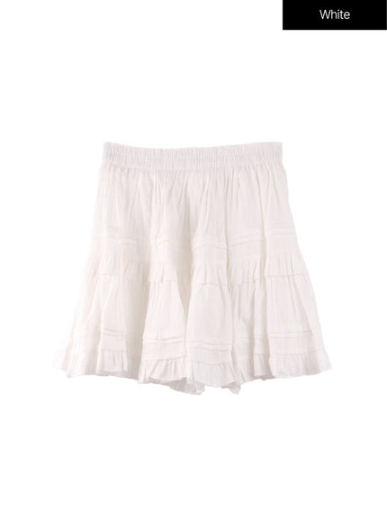 frill-mini-skirt-of408 / White