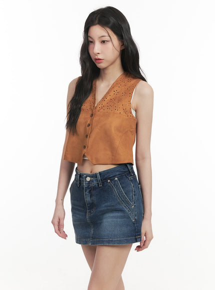 buttoned-suede-v-neck-vest-top-cf513