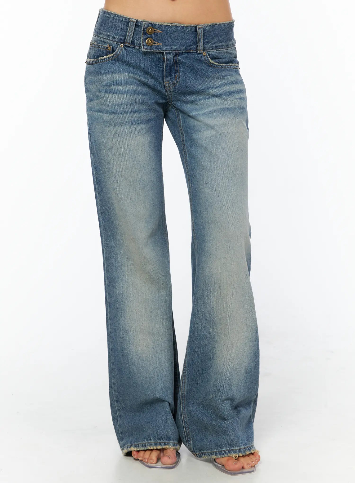 raleigh-double-button-low-rise-bootcut-flared-jeans-cu518