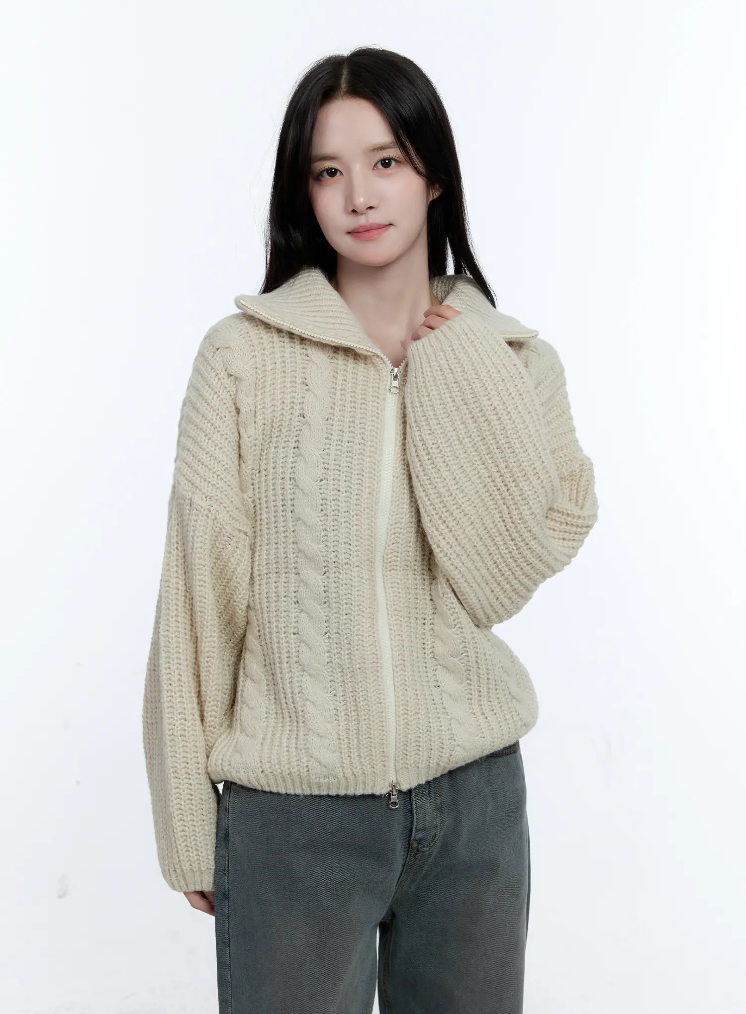 cable-knit-double-zip-sweater-cg512