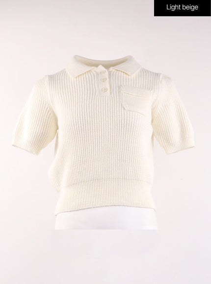 collar-short-sleeve-knit-sweater-of406