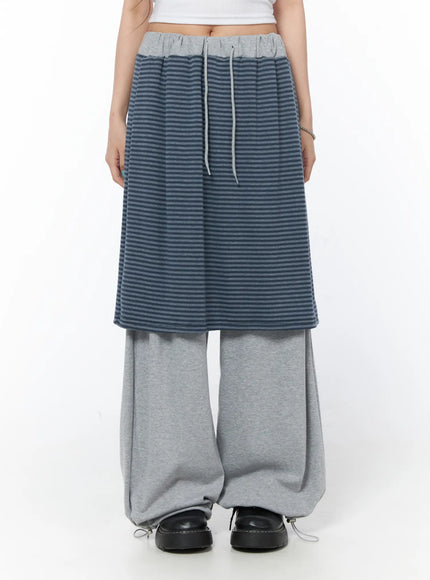 casual-striped-skirt-pants-cy529