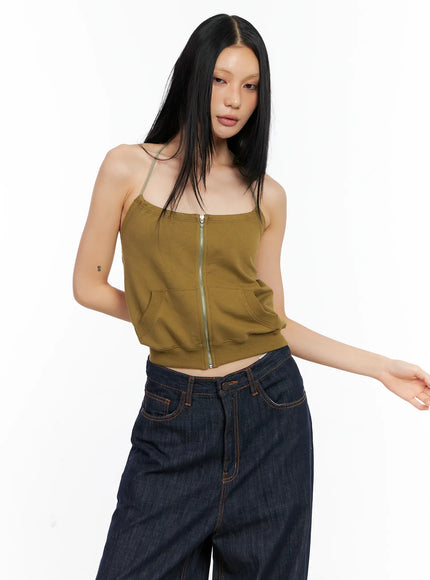 knit-zip-up-halter-top-cl529