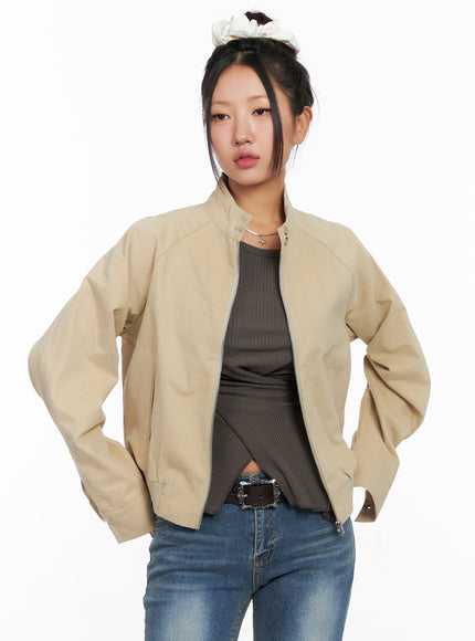 cotton-raglan-sleeve-jacket-co514 / Beige
