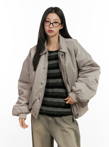 shirred-oversized-jacket-cn416 / beige