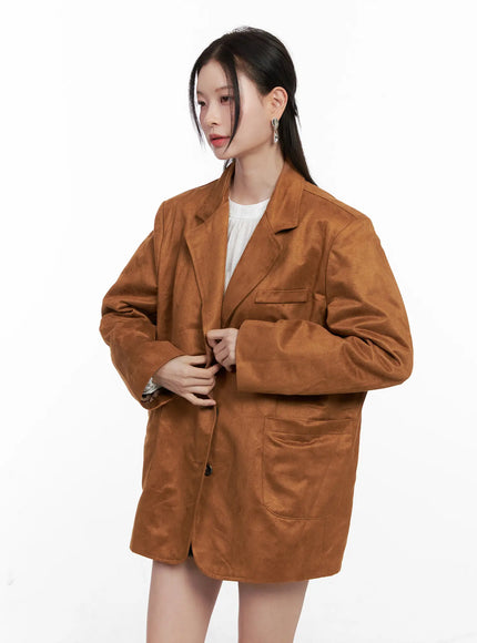 oversized-suede-blazer-cn504 / Beige