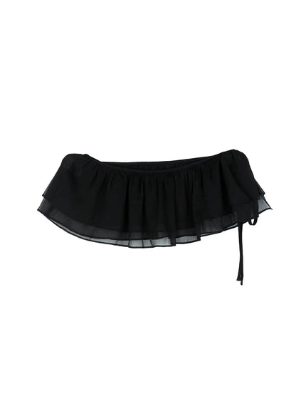 ruffle-layered-mini-skirt-cg519 / Black