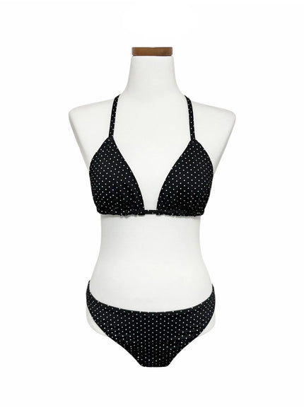 simple-polka-dot-bikini-set-iy514 / Black