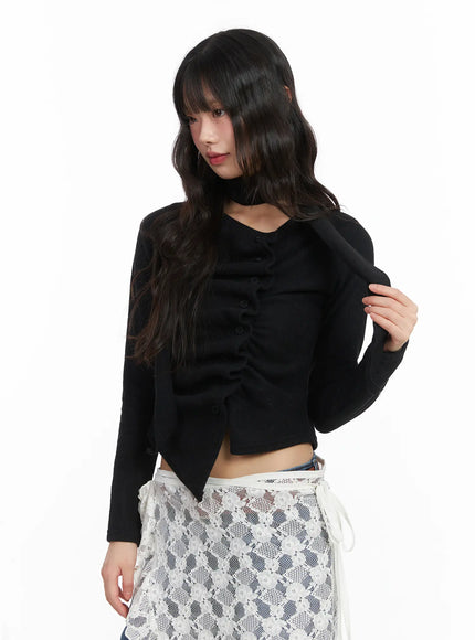 chic-ruffle-cardigan-cd531 / Black