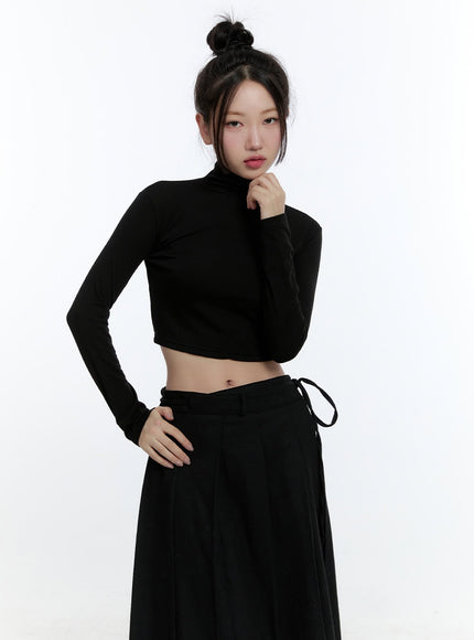 turtle-neck-slim-fit-crop-top-cd424 / Black