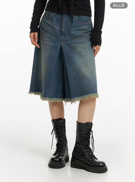 baggy-flare-jorts-cf429 / Blue