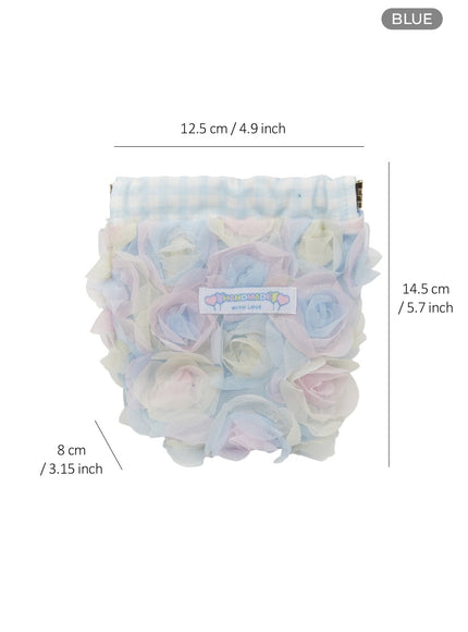 floral-print-makeup-pouch-iu419 / Blue