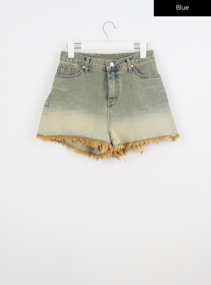 denim-ripped-hem-shorts-cy325