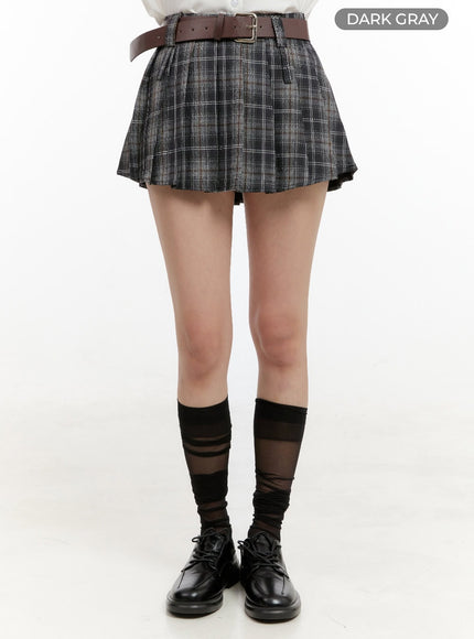 plaid-double-belted-pleated-mini-skirt-og429