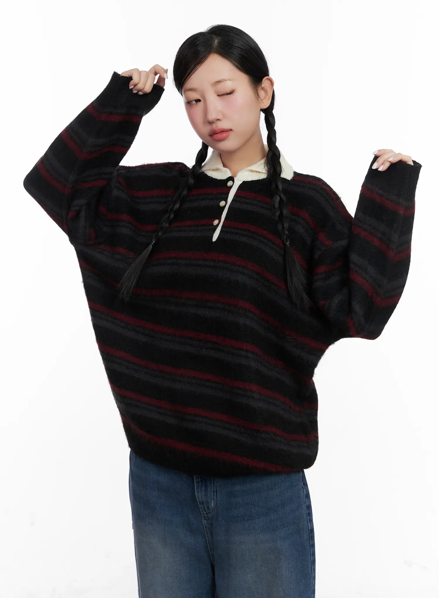 striped-knit-collar-sweater-cd501
