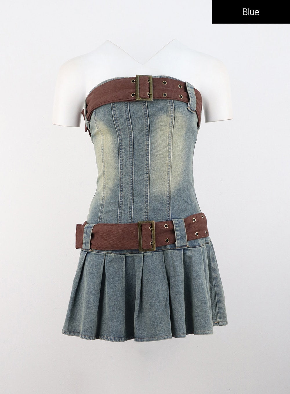 denim-mini-dress-with-belt-is306