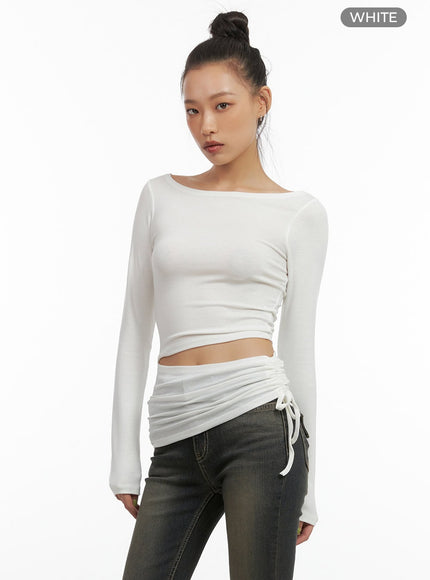 unbalanced-shirring-long-sleeve-top-co424