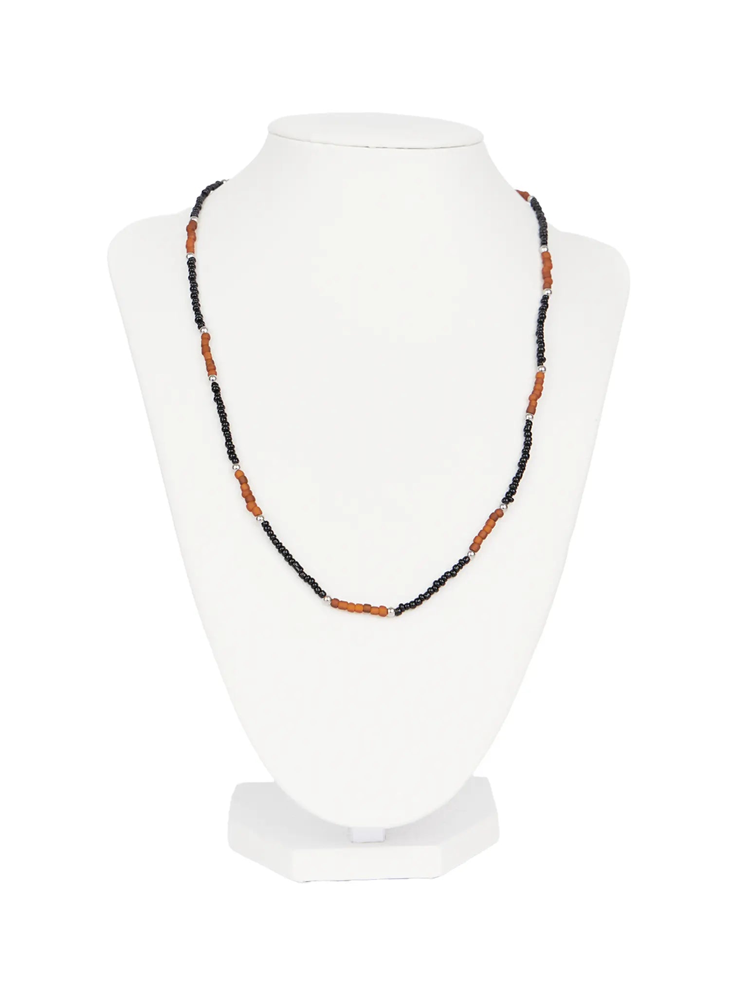 brown-beaded-choker-necklace-co513