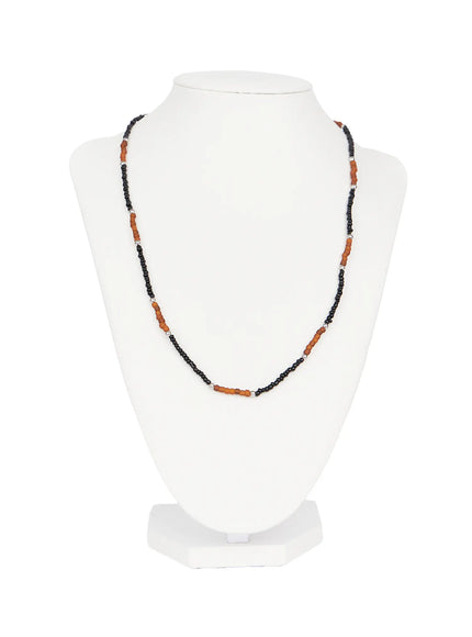 brown-beaded-choker-necklace-co513